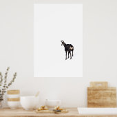 Minimalistische Alpine Chamois berggeit op sneeuw Poster (Keuken)