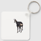 Minimalistische Alpine Chamois berggeit op sneeuw Sleutelhanger (Achterkant)