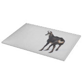 Minimalistische Alpine Chamois berggeit op sneeuw Snijplank (Hoek)