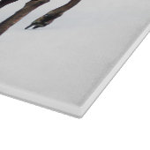 Minimalistische Alpine Chamois berggeit op sneeuw Snijplank (Hoek)