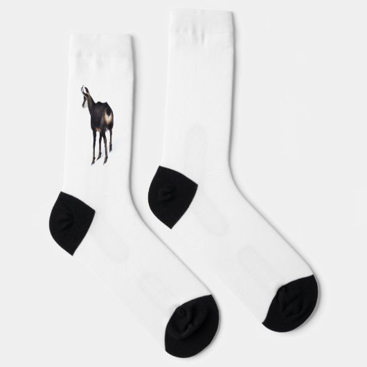 Minimalistische Alpine Chamois berggeit op sneeuw Sokken (Rechts)