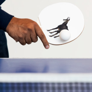 Minimalistische Alpine Chamois berggeit op sneeuw Tafeltennisbatje