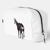 Minimalistische Alpine Chamois berggeit op sneeuw Toilettasje (Rechterhoek)