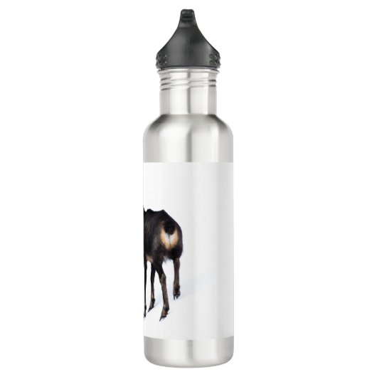 Minimalistische Alpine Chamois berggeit op sneeuw Waterfles (Rechts)