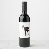 Minimalistische Alpine Chamois berggeit op sneeuw Wijn Etiket (Voorkant)