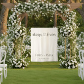Minimalistische Always & Forever Trouwachtergrond Wandkleed