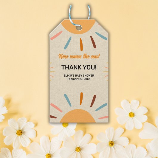 Minimalistische ambacht komt hier het Son-Baby sho Cadeaulabel