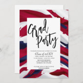 Minimalistische Amerikaanse vlag High School Gradu Kaart (Voorkant / Achterkant)