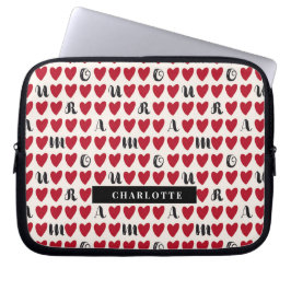 Minimalistische Amour Heart Pattern Laptop Mouwen  Laptop Sleeve