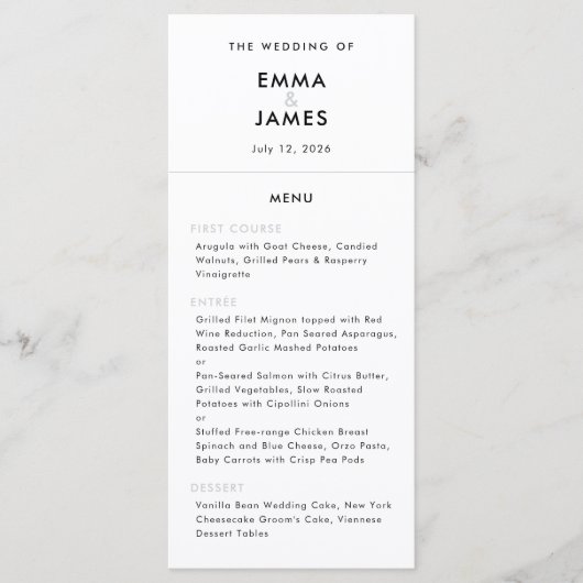 Minimalistische Ampersand-huwelijk | QR-code | Ele Menu (Voorkant)