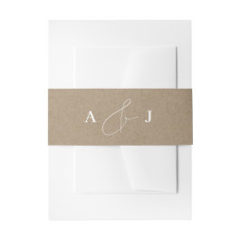 Minimalistische Ampersand Monogram Bruiloft Faux K Uitnodigingen Wikkel