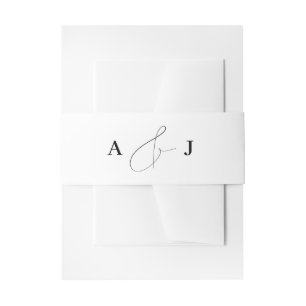 Minimalistische Ampersand Monogram Bruiloft Wit Uitnodigingen Wikkel