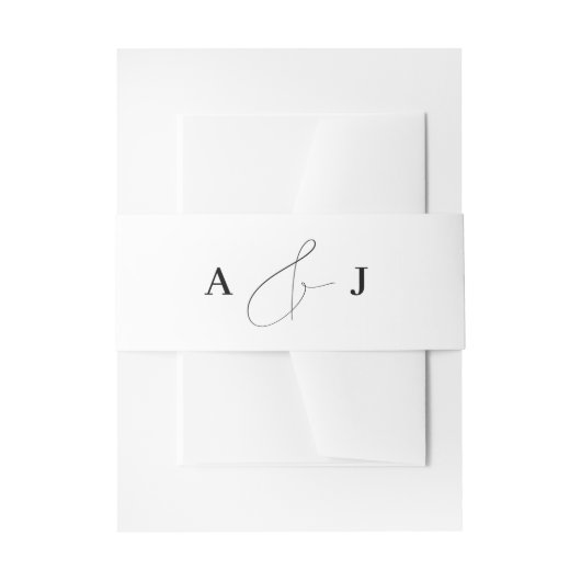 Minimalistische Ampersand Monogram Bruiloft Wit Uitnodigingen Wikkel (Voorkant Voorbeeld)