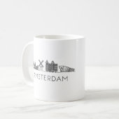Minimalistische Amsterdam Skyline Silhouette Coffe Koffiemok (Voorkant links)