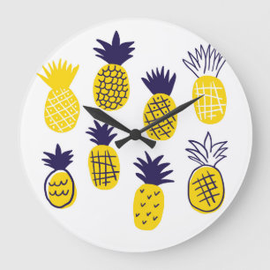 Minimalistische ananas, kleurrijk abstract design. grote klok