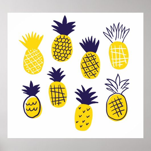 Minimalistische ananas, kleurrijk abstract design. poster (Voorkant)