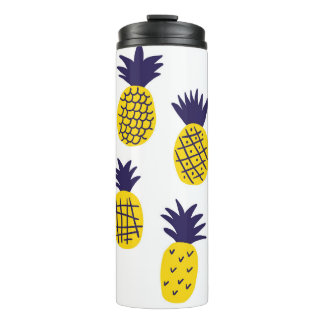 Minimalistische ananas, kleurrijk abstract design. thermosbeker