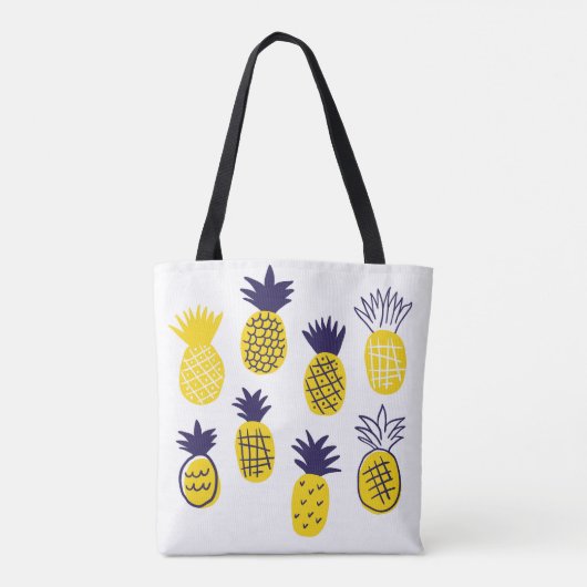Minimalistische ananas, kleurrijk abstract design. tote bag (Achterkant)