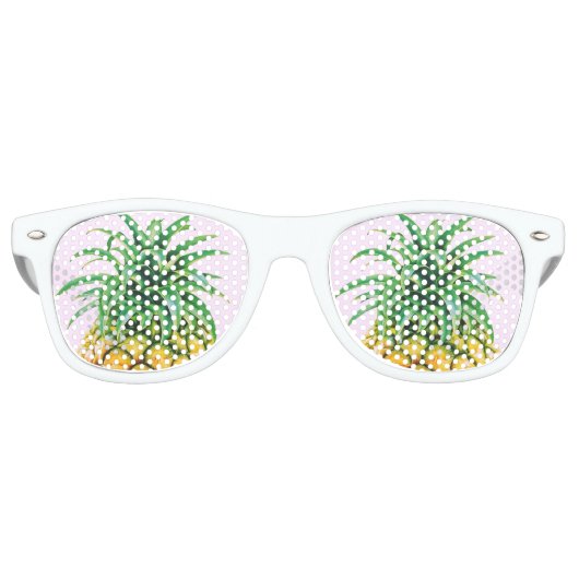 Minimalistische ananas retro zonnebril (Voorkant)
