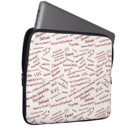 Minimalistische Anatomie Doodle Patroon Laptop Hoe Sleeve