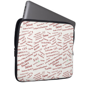 Minimalistische Anatomie Doodle Patroon Laptop Hoe Sleeve