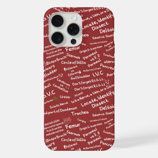 Minimalistische Anatomie Patroon - Medische Studen iPhone Hoesje (Achterkant)