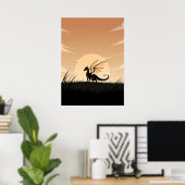 Minimalistische Anime Draak Poster (Thuiskantoor)