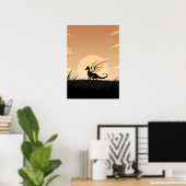 Minimalistische Anime Draak Poster (Thuiskantoor)