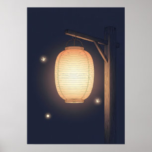 Minimalistische Anime Lantaarn Muur Kunst Poster