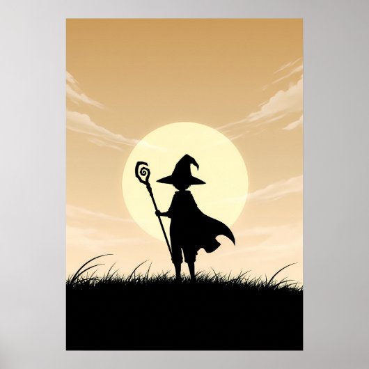 Minimalistische Anime Magiër Poster (Voorkant)