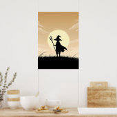 Minimalistische Anime Magiër Poster (Keuken)