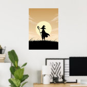 Minimalistische Anime Magiër Poster (Thuiskantoor)