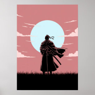 Minimalistische Anime Ronin Poster