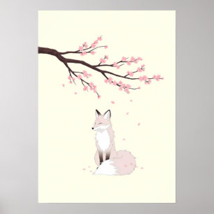Minimalistische Anime Vos Geest Poster