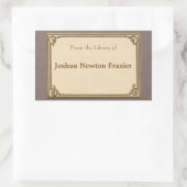Minimalistische Antiek Bookplate Rechthoekige Sticker (Tas)