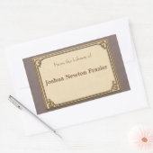 Minimalistische Antiek Bookplate Rechthoekige Sticker (Envelop)
