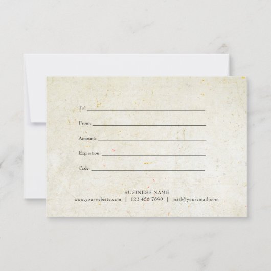 Minimalistische Antieke Boho Cadeaubon (Achterkant)