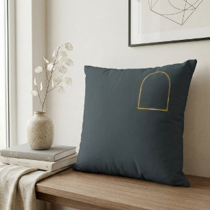 Minimalistische Antraciet Mat Goud Boog Stille Lux Kussen