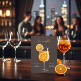 Minimalistische Aperol Spritz Bachelorette Party Kaart