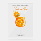 Minimalistische Aperol Spritz Bruidsborrel Welkom Acryl Bord (Voorkant)