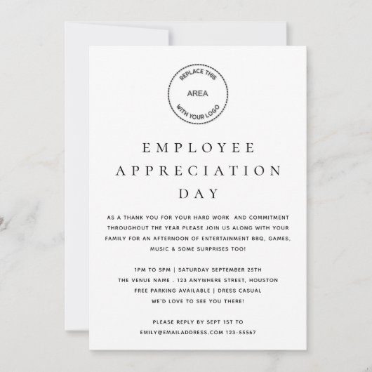 Minimalistische appreciatiedag voor werknemers Log Kaart (Voorkant)