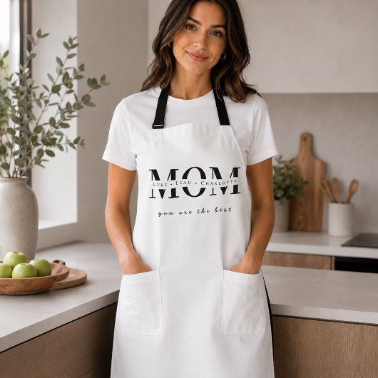 Minimalistische apron met naam voor mama schort