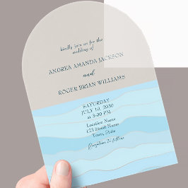 Minimalistische Aqua Blauwe Trouwdag Acryl Uitnodigingen