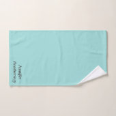 Minimalistische aqua blue aangepaste naam bad handdoek (Handdoek)