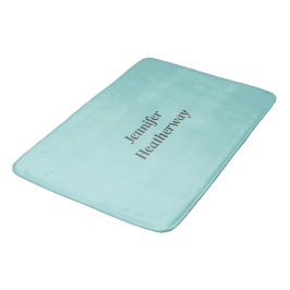 Minimalistische aqua blue aangepaste naam badmat