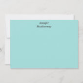 Minimalistische aqua blue aangepaste naam bedankkaart (Voorkant)