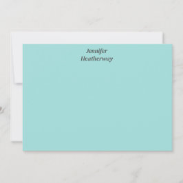 Minimalistische aqua blue aangepaste naam bedankkaart