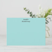 Minimalistische aqua blue aangepaste naam bedankkaart (Staand voorkant)
