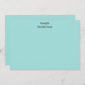 Minimalistische aqua blue aangepaste naam bedankkaart (Voorkant / Achterkant)