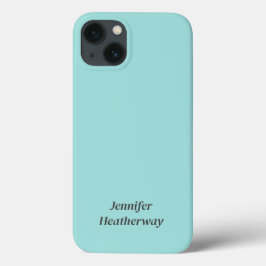 Minimalistische aqua blue aangepaste naam Case-Mate iPhone case